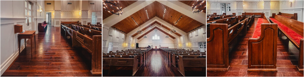 Various pictures of the sanctuary of Trinity Church in Fredericksburg, TX where the new hearing loop was installed.